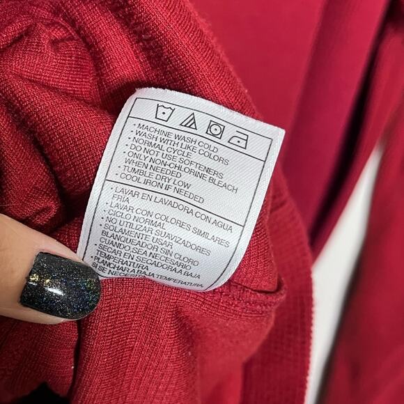 NIKE ACG brick red waffle texture soft fleece long sleeve shirt size large - Picture 6 of 6